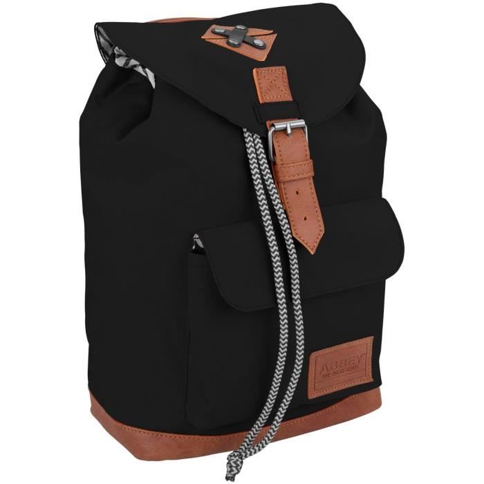 ABBEY Sac à dos du quotidien - Polyester 300T - Une poignée sur le dessus - Dim : 20 x 13 x 29 cm - Noir