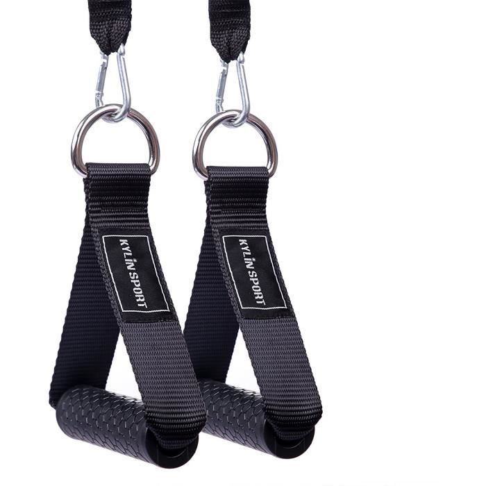 KYLIN SPORT 2 PCS de Poignées de Résistance Poignée de Tirage Musculation Accessoire pour Machine Smith Bande de Résistance Multi St