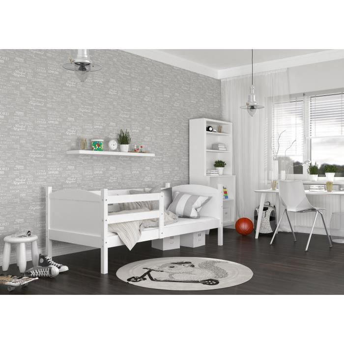 LIT ENFANT MATI 90x190 BLANC BLANC Livré avec le sommier.