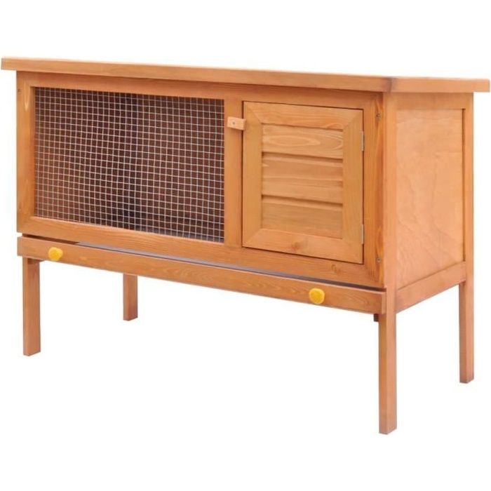 Clapier d'extérieur Enclos poulailler pour petits animaux Poules Lapins 90 x 45 x 65,5 cm- Enclos pour petits animaux 1 niveau Bois
