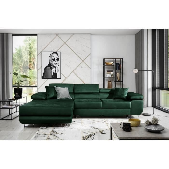 Canapé d'angle 5 places Tissu Luxe Confort