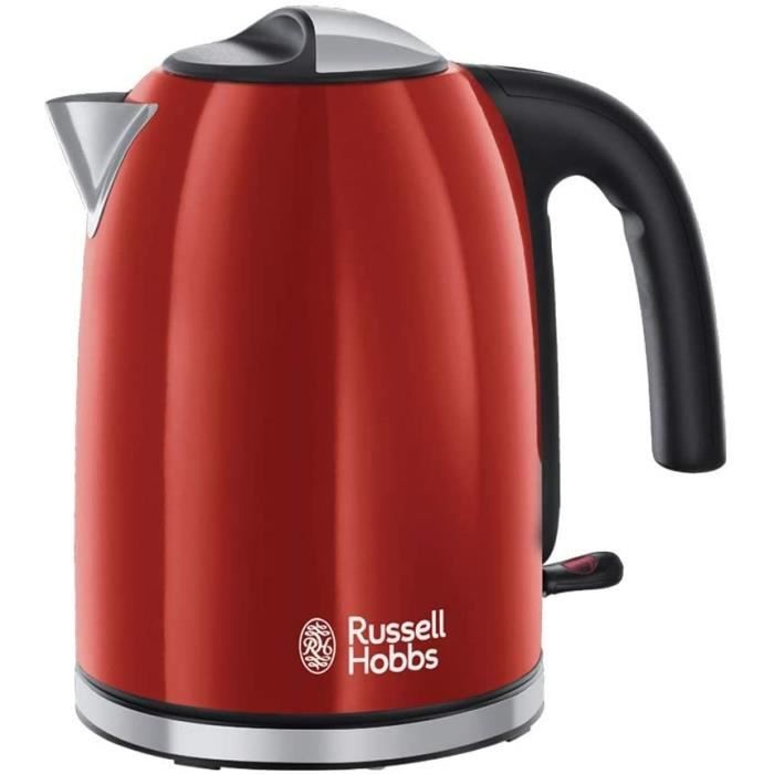 Russell Hobbs Bouilloire Familiale 1,7L, Ebullition Rapide, Filtre Anti-Calcaire Amovible Lavable - Rouge 20412-70 Colours Plus