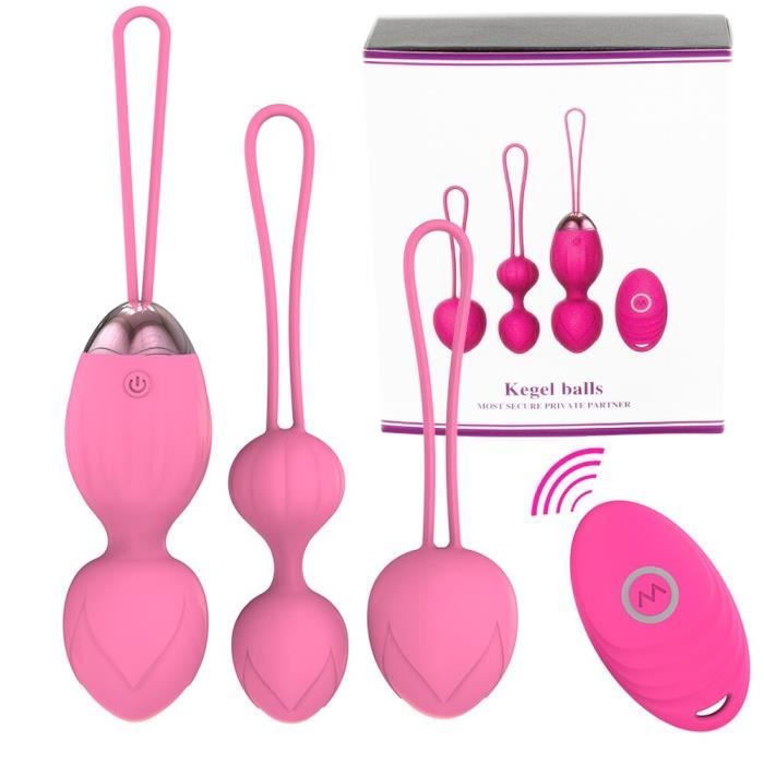 APPAREIL DE MASSAGE MANUEL,Sans fil à distance vibrant Kegel vagin balles jouets sexuels Ben Wa balles vagin - Type Pink With Box