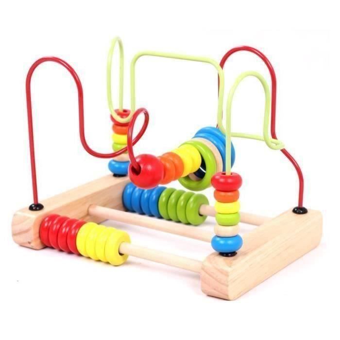 RUNHE 1-3 ans les enfants âgés de jouets en bois petite enfance boulier mentale grand bureau autour de la tringle 2 L1314 S02BE6