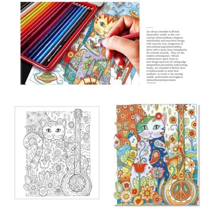 Lot de 10 Livres de Coloriage Chat Cahier de Barbouillage Décompression Coloration Jouet Cadeau Pour Enfant
