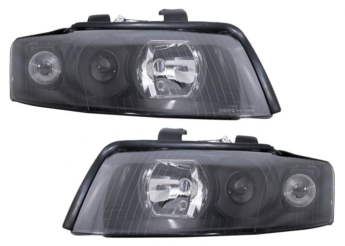 Phares pour Audi A4 B6 2000-2004 RHD / LHD Drive Noir Look