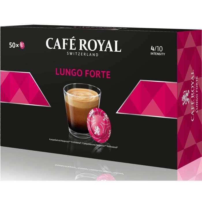50 DOSETTES CAFE COMPATIBLES NESPRESSO PRO® - LUNGO FORTE - 1 Boite de 50 Dosettes Compatibles Nespresso Pro®
