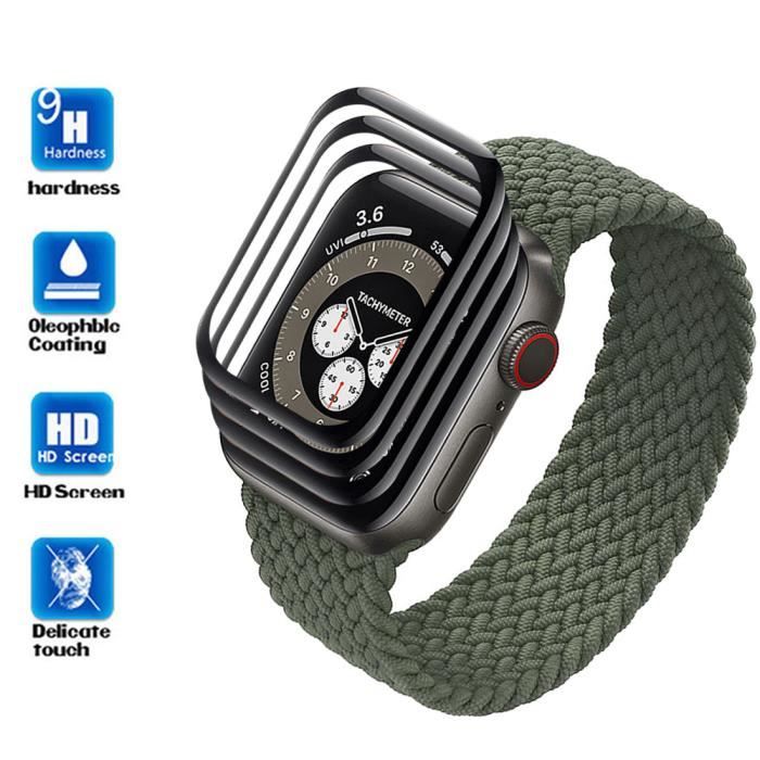 3 PCS Couverture Complète Apple Watch Edition Series 6 (1.78-) 44mm Protecteur d'écran HD Transparent Verre Trempé Protection Film