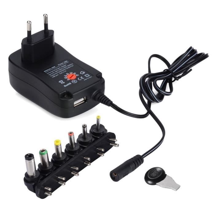 Adaptateur secteur universel, 3-12V AC / DC 30W Adapter Switching Power Supply avec Six Adaptateur Plugs