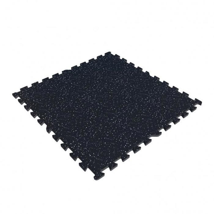Tapis de protection en caoutchouc noir/blanc - 4 dalles + 8 embouts de finition