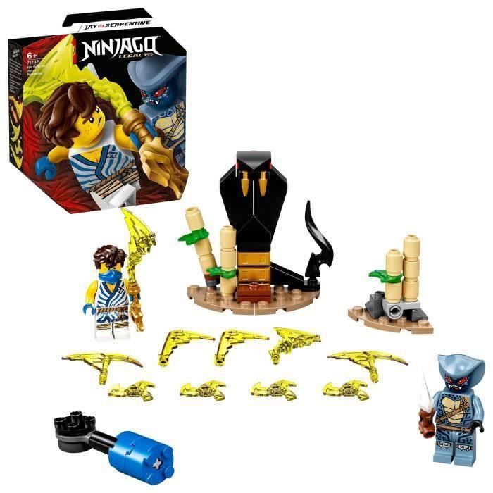 SHOT CASE - LEGO NINJAGO 71732 Jay contre Serpentine Jeu de bataille épique incluant 2 miniatures de ninja guerrier