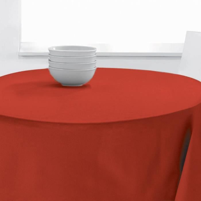 NAPPE RONDE UNI PES 140 CM Les Ateliers du Linge Diamètre 140 ROUGE