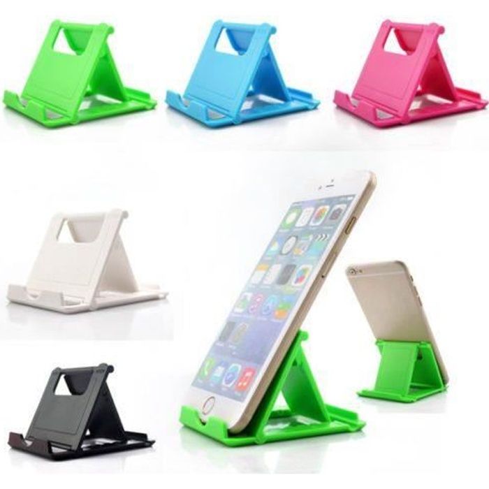 support tablette rose pliable et réglable pour mobile et tablette universel