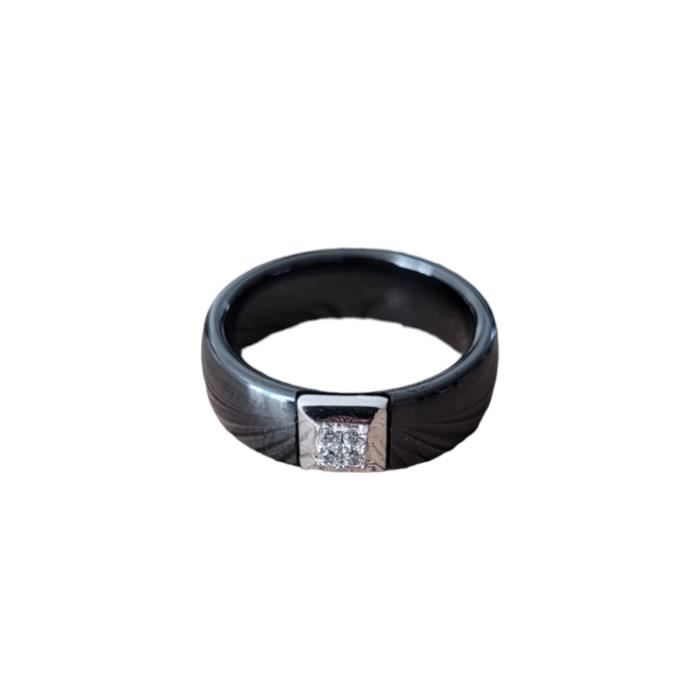 Bague Femme Céramique Ornée De Cristaux