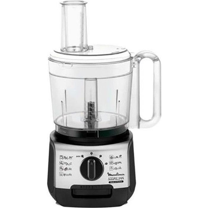 MOULINEX Robot multifonction 323821 - 750W - Bol Inox 3L - 4 modes - Disque émulsionneur, couteau multifonction, coupe légumes