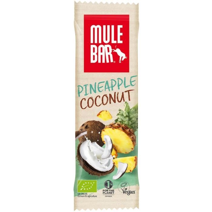 Barre Mulebar Bio & Vegan 40g : Ananas - Coco - Baies de goji