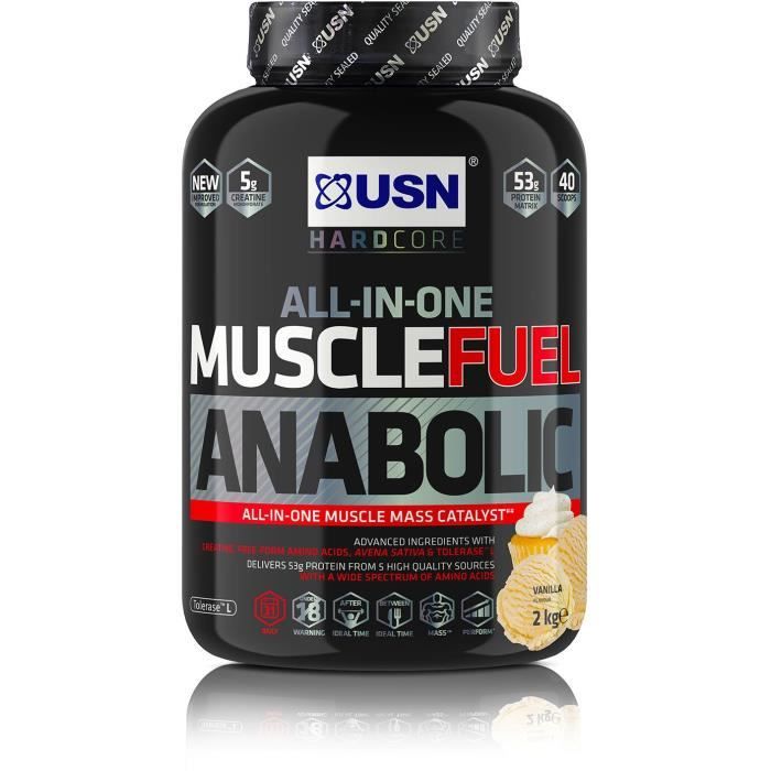 USN Prise de masse Muscle Fuel Anabolic - Vanille - 2 kg