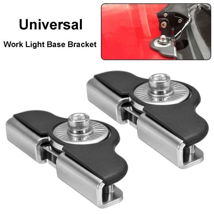 T4W Support de Pince de Capot Universel Piller Barre de Travail LED Support de Montage Offroad