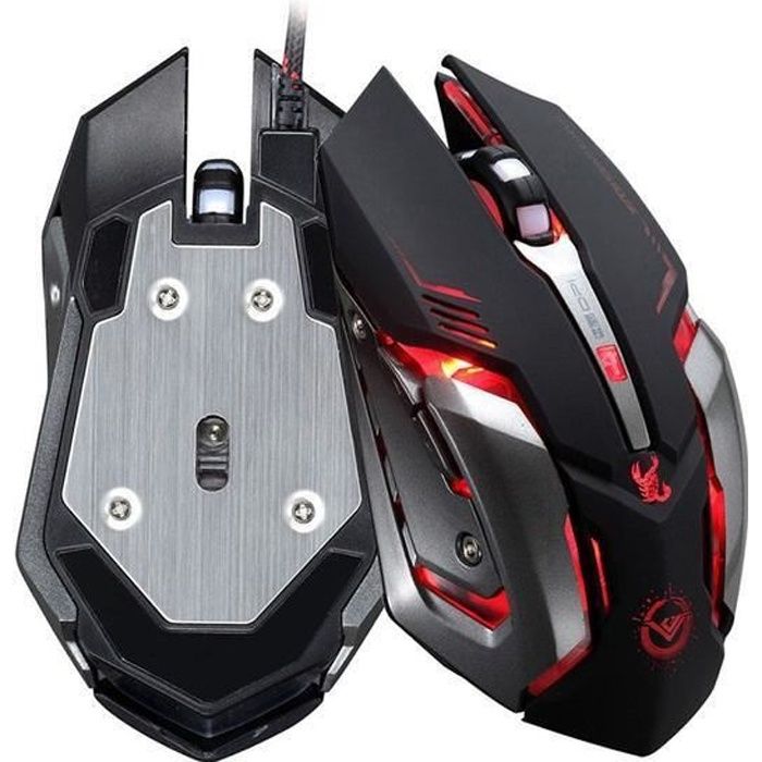 Souris Gamer Metal pour PC MSI Avec Fil USB LED Gaming Universelle Filaire Capteur Optique 6 Boutons