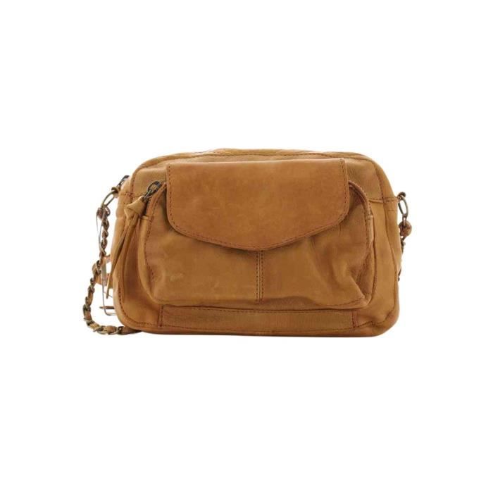 Sac Pochette Bandoulière Chainette Naina Cognac TU Marron