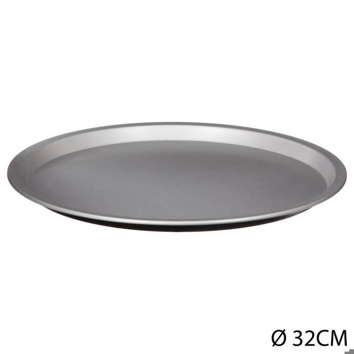 Secret de Gourmet - Plaque à pizza signature D32 D, 32 x H, 1,9 cm Noir