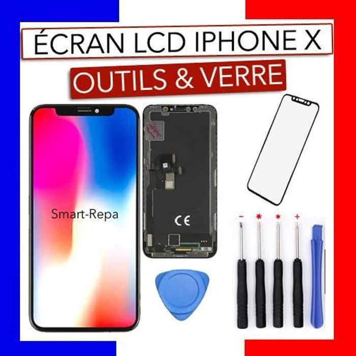 Ecran LCD Iphone X qualité originale + kit outils + verre trempé