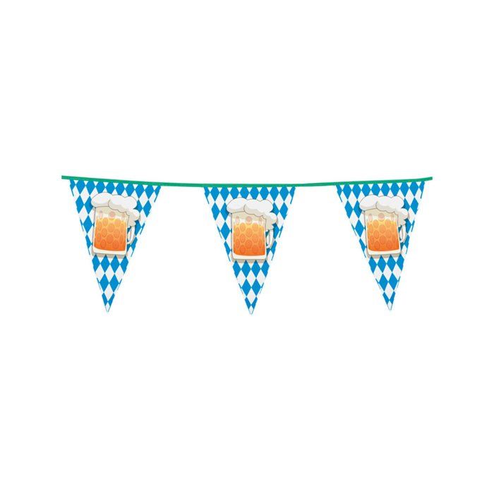 Guirlande plastique fete de la biere pav 30x20 cm 6m