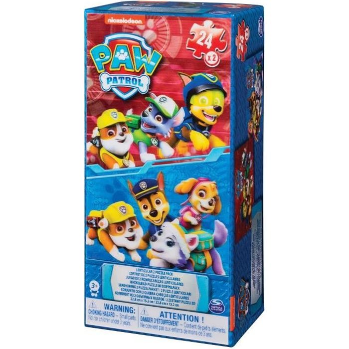 PAT PATROUILLE Boîte de 2 Puzzles Lenticulaires
