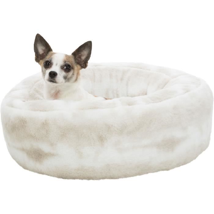 TRIXIE Lit Nelli rond - Ø 50 cm - Blanc et taupe - Pour chien