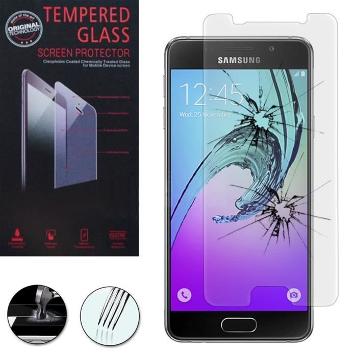 Samsung Galaxy A3 (2016) SM-A310F A310M A310Y : 1 Film de protection en Verre Trempé