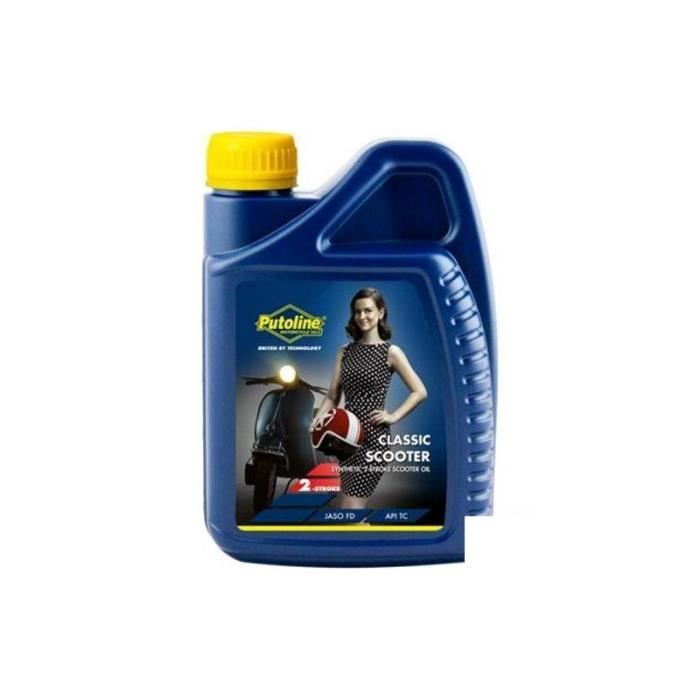 HUILE MOTEUR 2T PUTOLINE CLASSIC SCOOTER (1L) - SYNTHETIQUE SPECIALE VESPA/LAMBRETTA