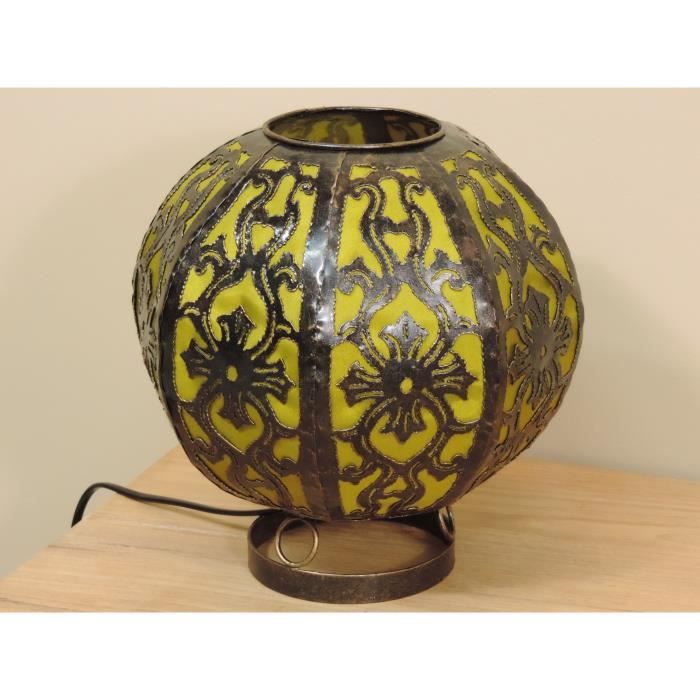 Lampe en acier ronde olive 22 cm