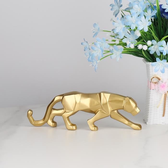 A-S-gold -Statue de panthère moderne en résine, Sculpture de Style géométrique abstrait, décoration pour la maison ou le bureau