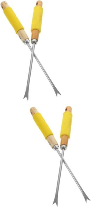 Sunsiou 2 Désherbeurs Outils Jardinage - Déracineur Manuel Acier Manganèse Forgé, Manche 35cm, Idéal Jardin Et Ferme