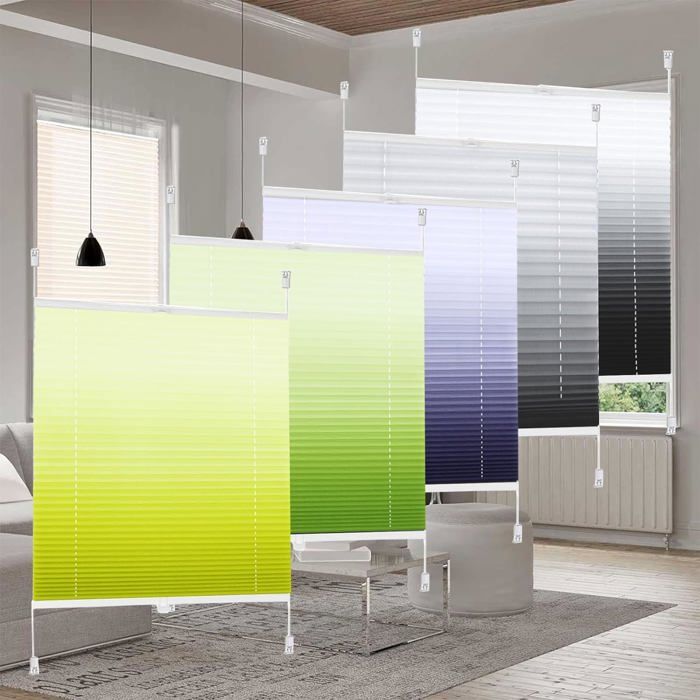 Klemfix Store Plissé Sans Perçage Opaque 90 X 140 Cm Protection Solaire