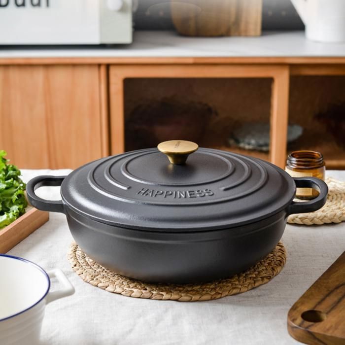 Cocotte Ronde Navaris 24 Cm – Fonte 3,5L – Avec Couvercle – Neuve