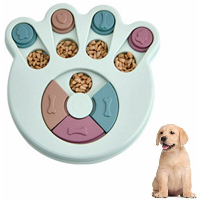 Comparer les prix de Jouet de Puzzle Interactif pour Chiens Distributeur de Friandises pour Petits Chiens Mangeoire Lente couleurs multiples Largeight