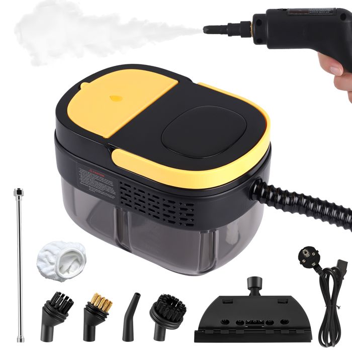 2500W Nettoyeur Vapeur avec Ecran DigitalNettoyeur Vapeur à Main avec 7 Têtes de Brosse Réglables sur 3 Niveaux pour - Ttlife