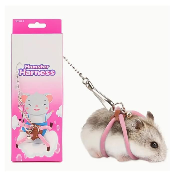 Comparer les prix de Harnais pour Hamster avec Laisse-Harnais Réglable Anti-Fuite pour RongeurLapin NainSouris-Sortie Sécurisée Extérieure-Rose