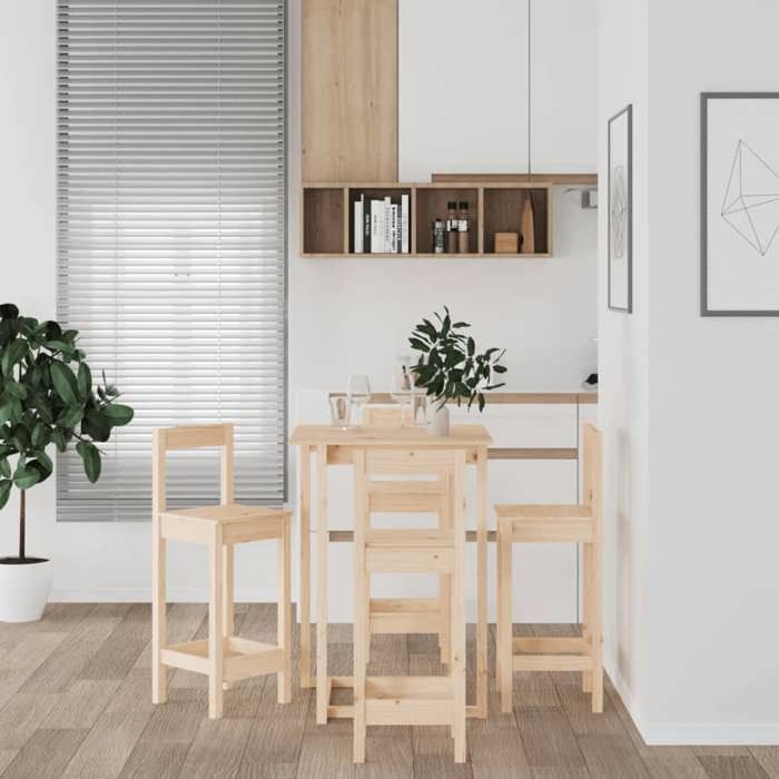 SALE 2025Ensemble de bar 5 pcs - 4 Tabourets et Table Salle à Manger - Bois de pin massif41 Kg 8980