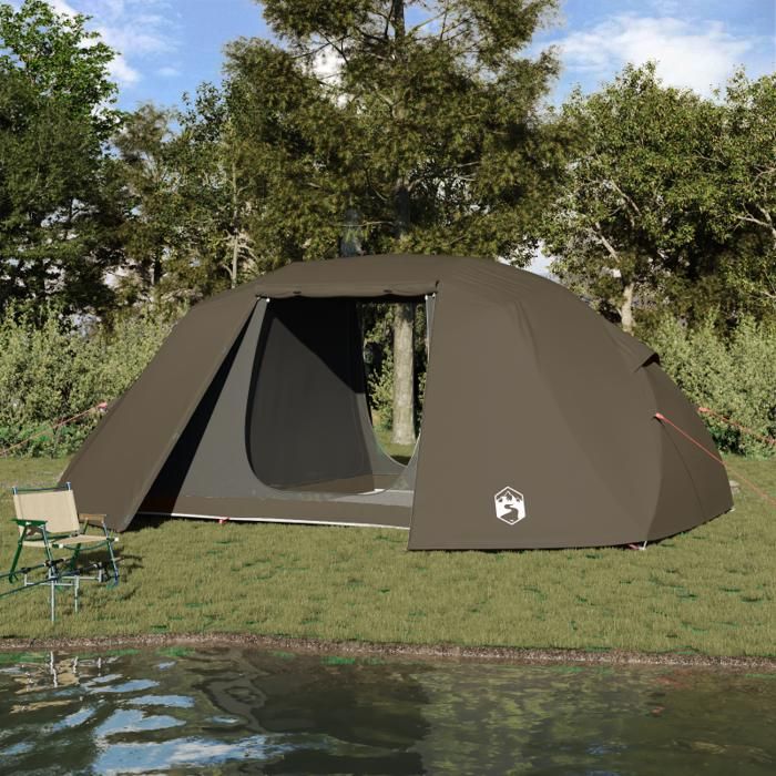 Tente de pêche - Marron - 7 personnes - Imperméable - Pliable