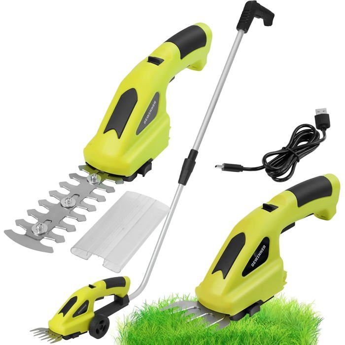 Taille-haie Sans Fil 2 En 1 ONEVAN - Lame Herbe 110 Mm + Lame Haie 200 Mm - 20V, 2 Batteries 2,0 Ah - Coupe Bordure Et Arbustes