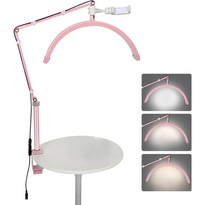 Lampe vidéo LED bureau HD-M3X 3000K-6000K pince C support métal salon beauté maquillage diffusion YYV Lampe vidéo LED bureau HD-M3X 3000K-6000K pince C support métal salon beauté maquillage diffusion YYV