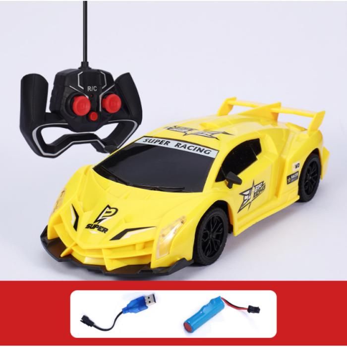 DeAO Volant De Course Lumineux Et Sonore – Direction, Klaxon, Vitesse Réglable – Jeu éducatif Imitation Conduite – Cadeau Enfant 3-8 Ans – Jaune