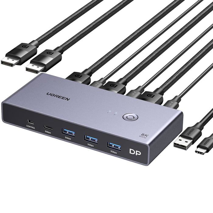 DEXLAN KVM switch 4 ports HDMI 4K / USB / Audio + câbles