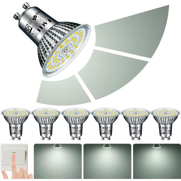 Ampoules GU10 LED EACLL 10W Dimmables 3 Étapes Lot de 6 Blanc Lumière — free download