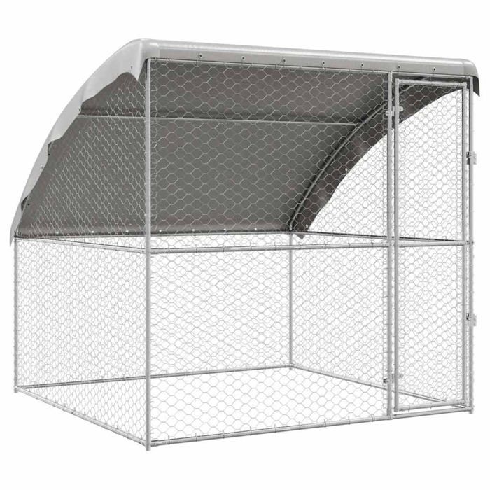 Kennel Pour Chiens vidaXL 2 x 2 x 2 m – Acier Galvanisé - vue 3