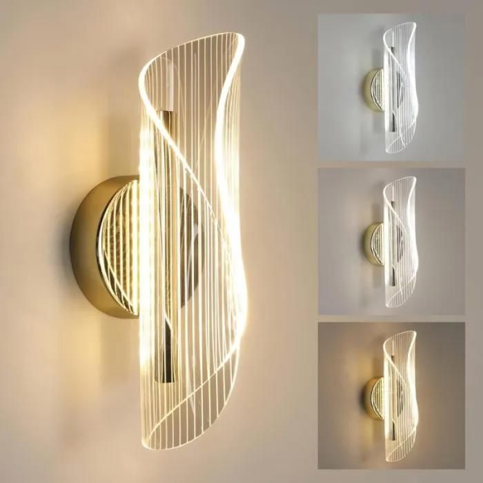Applique Murale Intérieure 3 Température de Couleur Réglable Lampe Murale LED Moderne pour Chambre Salon Couloir Escalier LUSTRE