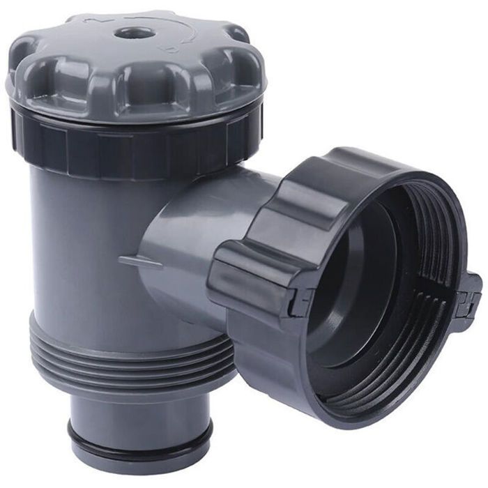 Vanne à piston piscine hors sol - PZCC - Lot de 2 - Ø 38 mm - Compatible Bestway & Intex - Polypropylène gris