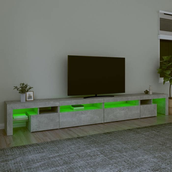 HOT SALE*Meuble TV - lumières LED RVB(1 PC)- SHELD - Capacité 80 kg - commode hifi/ARMOIRE Télévision Gris béton 290x36 5x40cm M738 HOT SALE*Meuble TV - lumières LED RVB(1 PC)- SHELD - Capacité 80 kg - commode hifi/ARMOIRE Télévision Gris béton 290x36 5x40cm M738